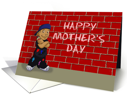 Mother's Day Card For Mom With A Cartoon Of A Youth... (1556364)