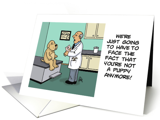 Veterinarian Thank You Card With A Cartoon Of Vet And Dog card