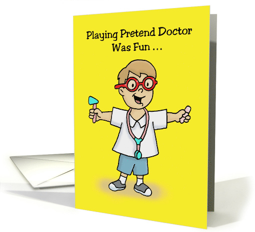 Doctors' Day Card For Future Doctor With Boy Pretending To Be One card
