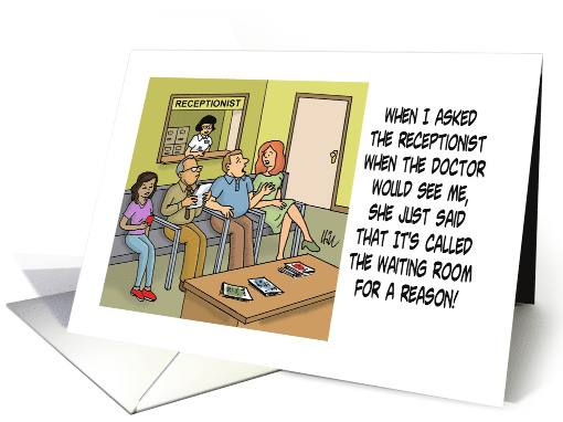 Humorous Get Well Card With People In Doctor's Waiting Room card