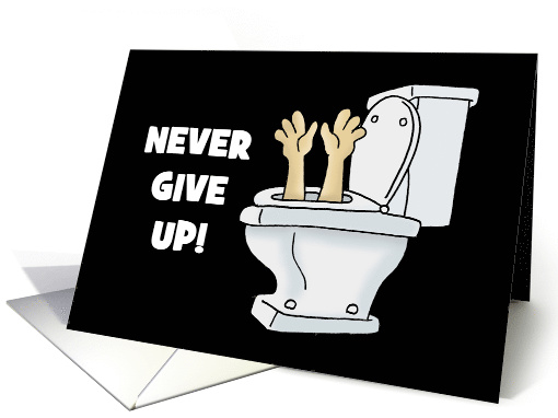 Blank Note Card With Someone In Toilet Going Down card (1557634)