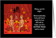 Blank Note Card With Cartoon Of Two Men In Hell card
