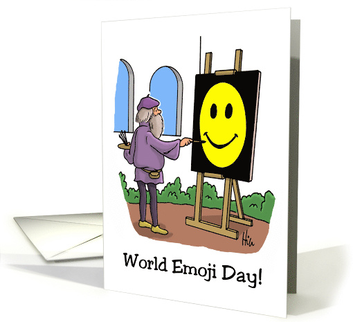 World Emoji Day Card With A Renaissance Artist Painting... (1558706)