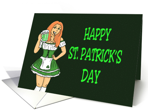 St. Patrick's Day Card With Irish Barmaid card (1559796)