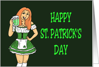 St. Patrick’s Day Card With Irish Barmaid card
