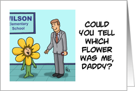 Father’s Birthday Card With Little Child In Sunflower Costume card