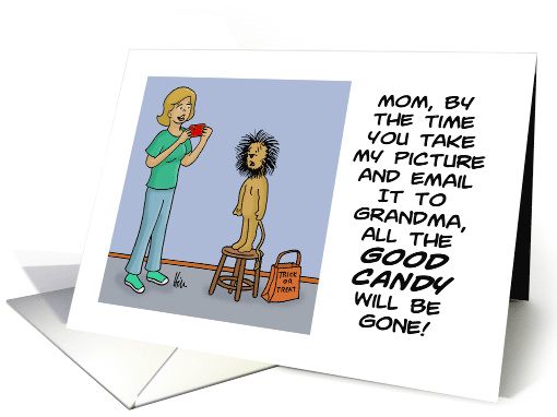 Halloween Card With Cartoon About Mom Taking Picture card (1560508)