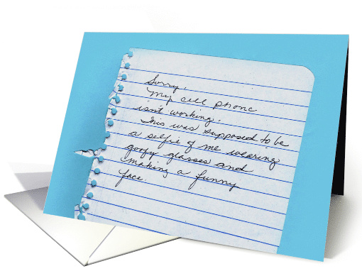 Birthday Card With Note About Cell Phone Not Working card (1562978)