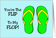 Cute Anniversary Card With Drawing You’re The Flip To My Flop card