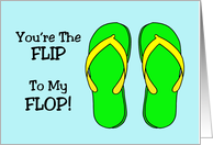 Cute Blank Note Card With Drawing You’re The Flip To My Flop card