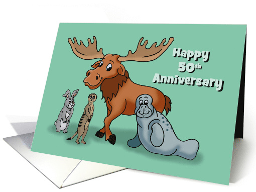 50th Wedding Anniversary Card For Wife With Menagerie card (1563320)