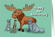 50th Wedding Anniversary Card For Wife With Menagerie card