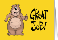 Cute Blank Congratulations Card WIth Cartoon Bear Great Job! card
