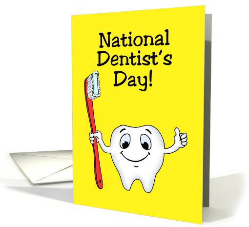 Cute National Dentist's Day Card With Cartoon Tooth And... (1564848)