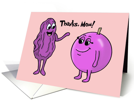 Cute Mother's Day Card With Cartoon Raisin And Grape card (1565840)