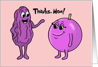 Cute Mother’s Day Card With Cartoon Raisin And Grape card