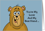 Adult Anniversary Card With Cartoon Bear My Lover And Best Friend Nice Tits card