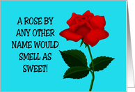 Humorous Adult Birthday Card A Rose By Any Other Name card