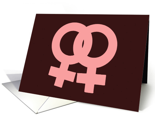 Blank Note Card WithTwo Female Symbols Locked Together card (1567028)