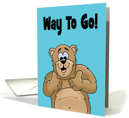 Blank Congratulations Card With Cartoon Bear Giving Thumbs Up card