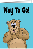 Blank Congratulations Card With Cartoon Bear Giving Thumbs Up card