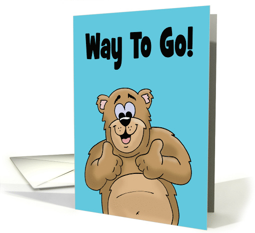 Congratulations On Promotion Card With Bear Giving Thumbs Up card