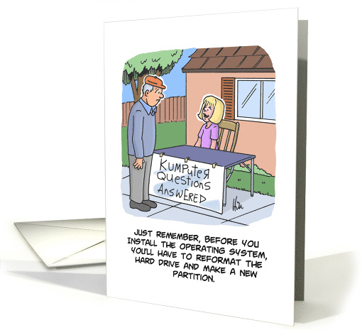 Humorous System Administrator Appreciation Day With Cartoon card