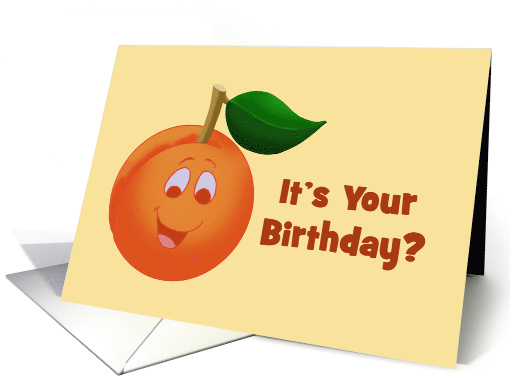 Cute Birthday Card With A Cartoon Peach That's Peachy card (1568070)