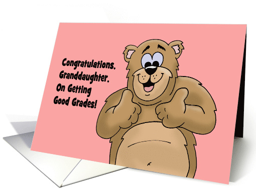 Congratulations Card For Granddaughter Getting Good Grades card
