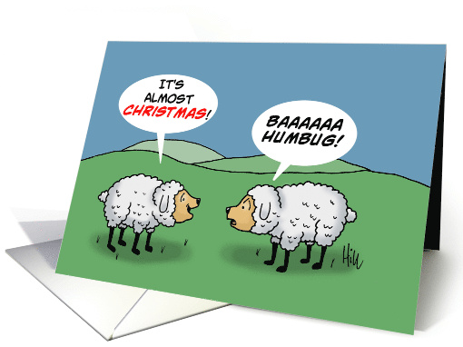 Humbug Day Card With Cartoon Of Two Sheep Baaaaa Humbug! card