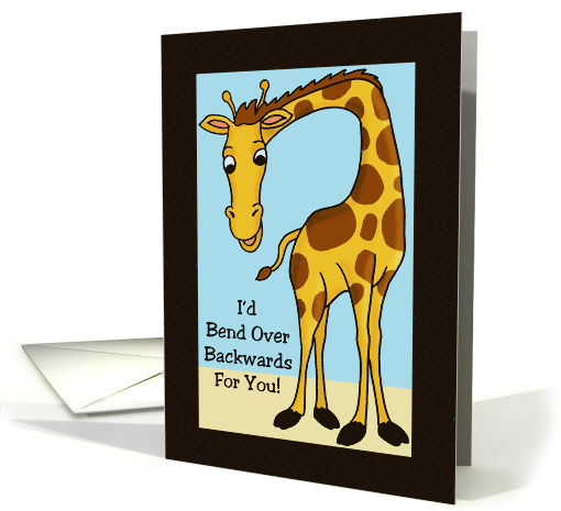 Friendship Card With Bent Over Cartoon Giraffe Bend Over... (1568548)