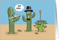 Cute Wedding Congratulations Card For Grandson With Cactus card