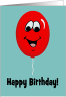 Kids Birthday Card With A Cute Red Cartoon Balloon card