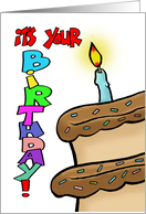 Birthday Card With Cartoon Cake It’s Your Birthday card
