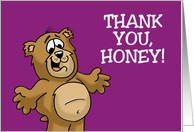 Wife Appreciation Day Card With Cartoon Bear Thank You, Honey card