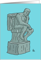 Humorous Adult father’s Day Card With The Thinker On A Toilet card