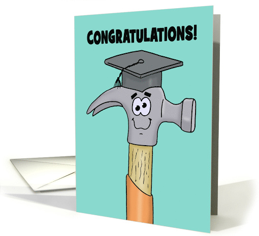 Congratulations Graduation In Construction Management With Hammer card
