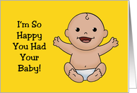 Humorous Congratulations On Your New Baby Card Ran Out Of Womb card