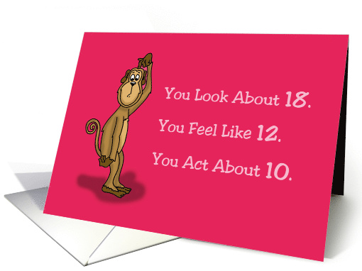 Fortieth Birthday Card With Monkey Scratching Its Head card (1572070)