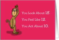 Fortieth Birthday Card With Monkey Scratching Its Head card