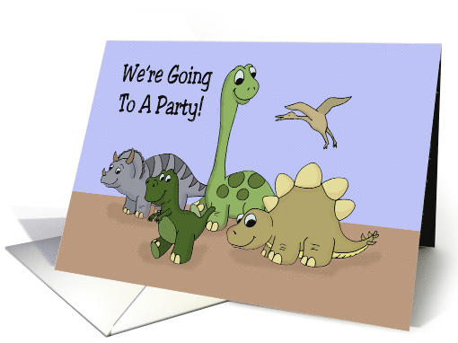 Kids Birthday Party Invitation With Cute Dinosaurs card (1572198)