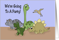 Kids Birthday Party Invitation With Cute Dinosaurs card