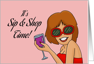 Girl’s Night Out Party Invitation It’s Sip and Shop Time! card