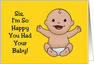 Humorous Congratulations On Sister’s New Baby Card Ran Out Of Womb card