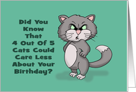 Birthday Card 4 Out Of 5 Cats Could Care Less About Your Birthday card