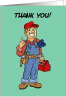 Thank You Card For Our Contractor With Smiling Cartoon Contractor card