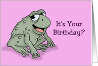 Cute Birthday Card With Cartoon Toad Toadally Awesome card