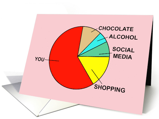 Cute Blank Note Card With Pie Chart Biggest Piece Of My Pie card
