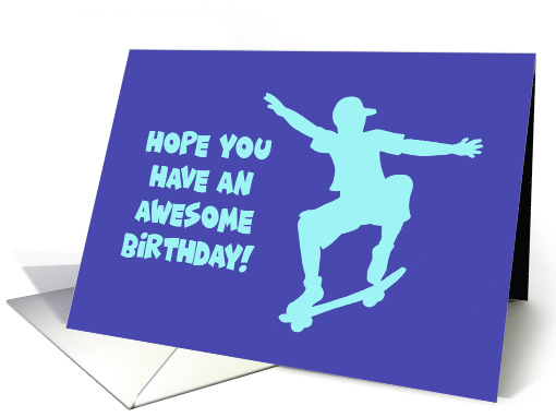 Birthday Card With Silhouette Of Skateboarder Awesome Birthday card