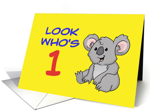 Cute Birthday Card For First Birthday With Koala Bear... (1574902)